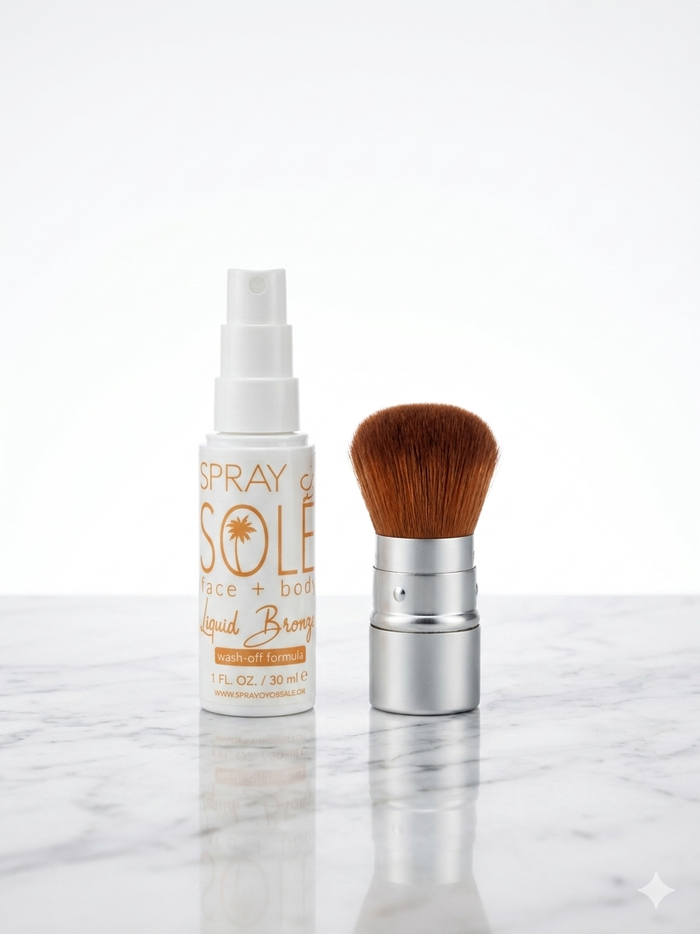 Liquid Bronzer Kit (30ml) with Face Kabuki Brush